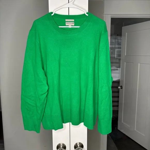 J. Crew Cashmere Classic-fit Crewneck Sweater Vibrant Emerald Green - Picture 2 of 5
